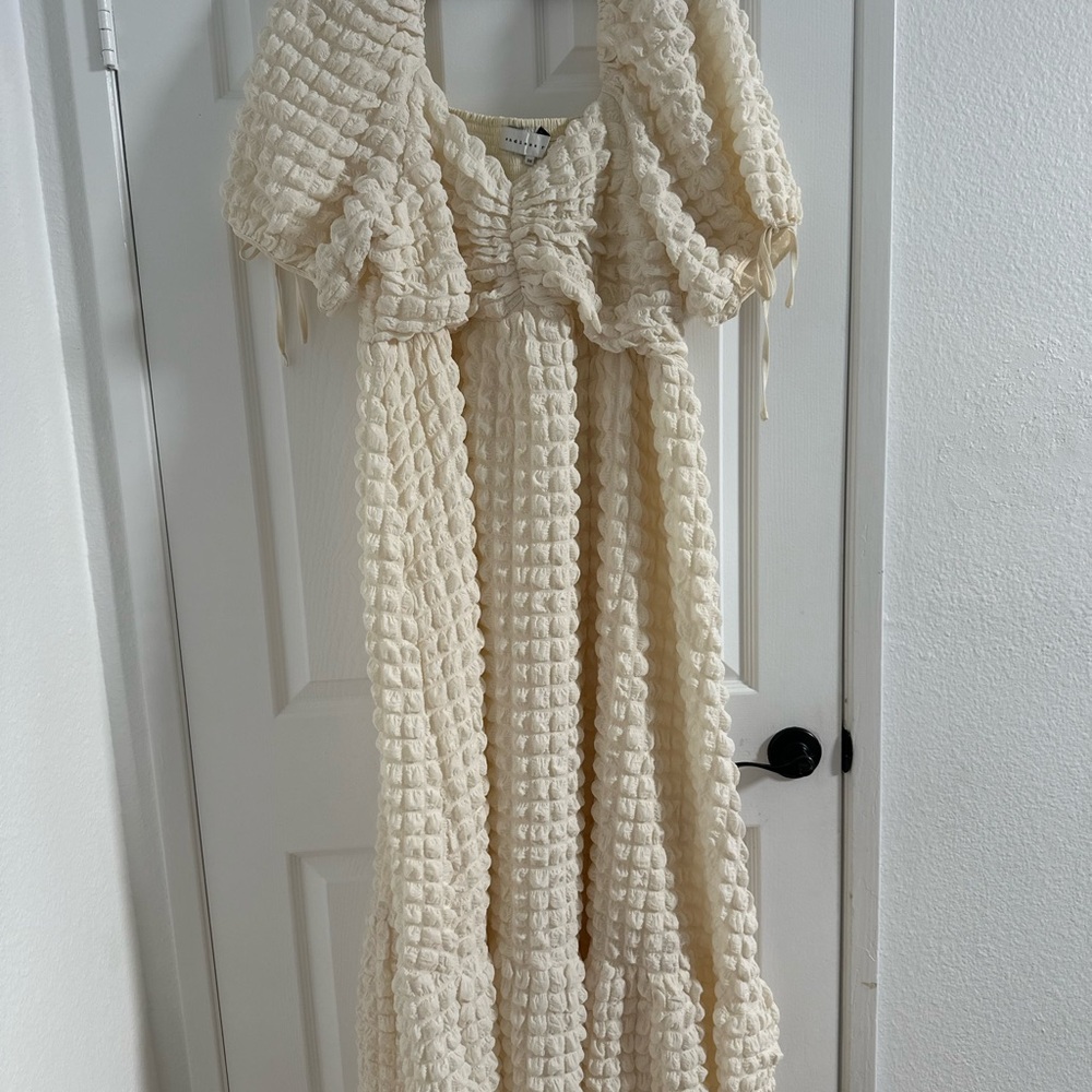 Anthropologie Cream Midi Dress